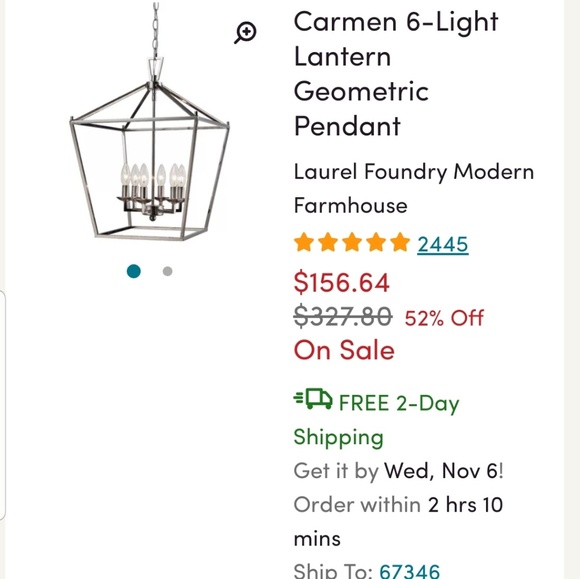 2 carmen pendant lights - Picture 1 of 5